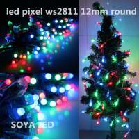 Remote control led string lights WS2811 pixel 12mm round for Christmas Tree Decoration