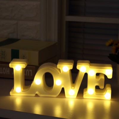 3D LOVE Letter Night Light Party Decoration Props Light Lamp Desktop Ornaments Lovers Gifts Wedding Room Home Decor